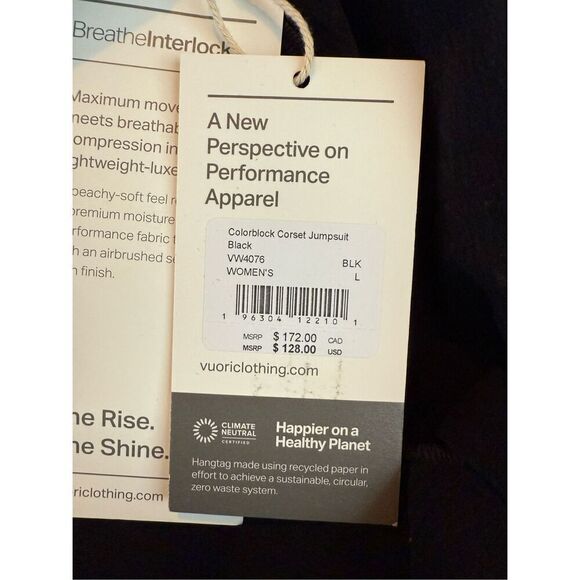 NWT Vuori Colorblock Corset Jumpsuit Women's BreatheInterlock™ Jumpsuit - Large - Picture 11 of 13